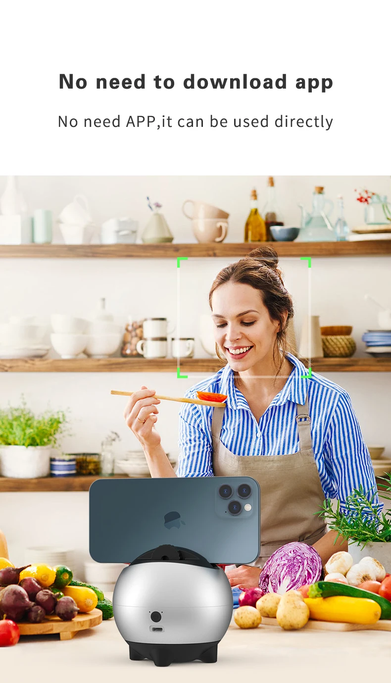 Шарнирный стабилизатор с автоматическим вращением лица селфи-Палка для сотового телефона HD 1080P камера прямой трансляции видео Vlog