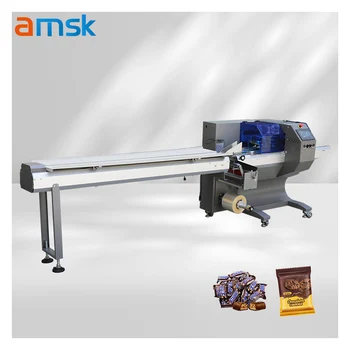 BG-450 Custom Printing Automatic Pillow Bag Soft Candy Packaging Machine Hot Sale Food Plastic Pouch Wrapping Film Filling PLC