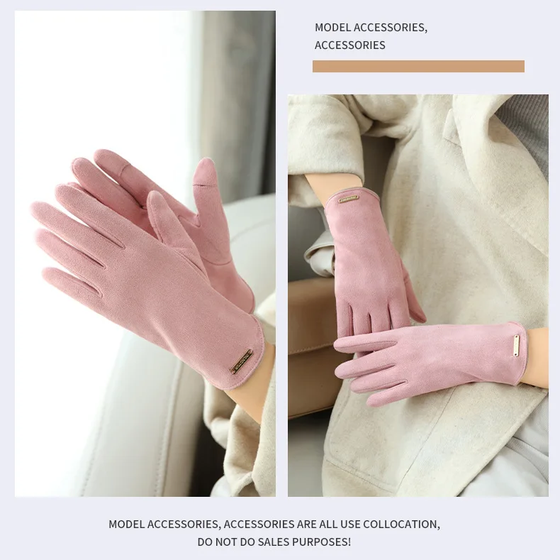 TOPKO High Quality Wind-proof Ladies Winter Warm Gloves Outdoor Driving Velvet Women Full Finger Female Thicken Gloves