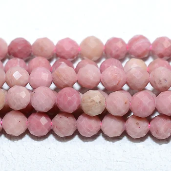 Natural Pink Petrified Wood Faceted Round Beads 4.5mm