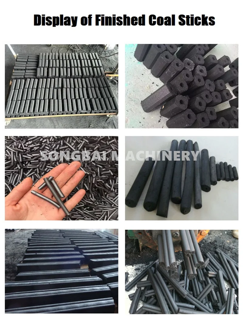 Charcoal Briquette Press Extruder Machine Production Line Cube Hexagon