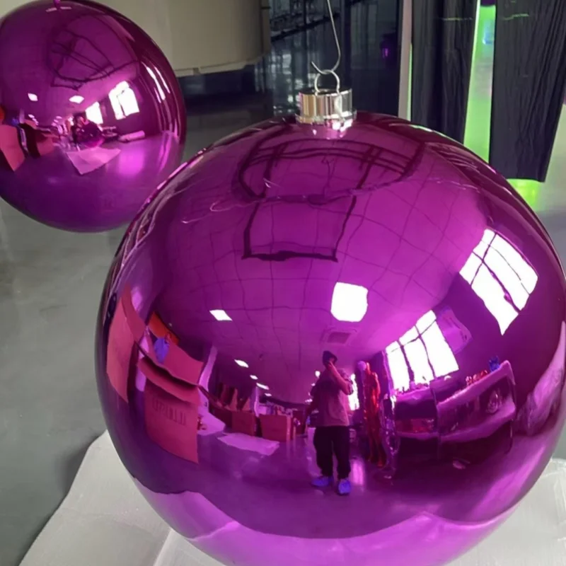 Customized Europe and America extra Large Plastic Steel Christmas Ball, 70-200cm, for Supermarket and Outdoor Decoration
