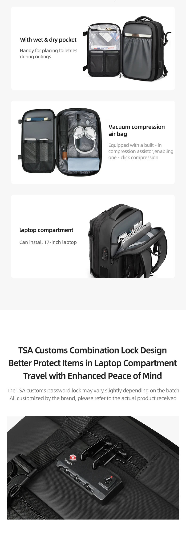 Traveller's Dream - Built in Pump Vacuum Compression Backpack