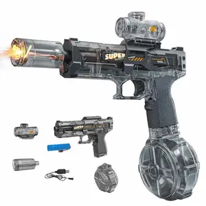 EPT New Electric Water Pistol Automatic Light-Up Silencer Summer Outdoor Battery Water Squirt Gun Toys