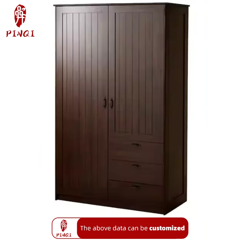 Professional Customization Two Person Wooden Save Space Closet Organizer Cabinet Wardrobe with Drawers for Hotel Room