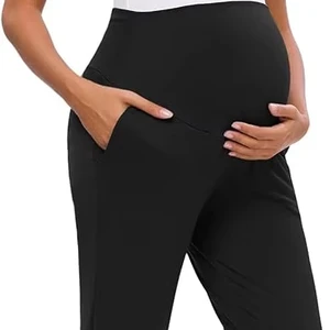 Pregnant Woman's Comfortable Stretchable Casual Pants with Built-in Support for the Abdomen