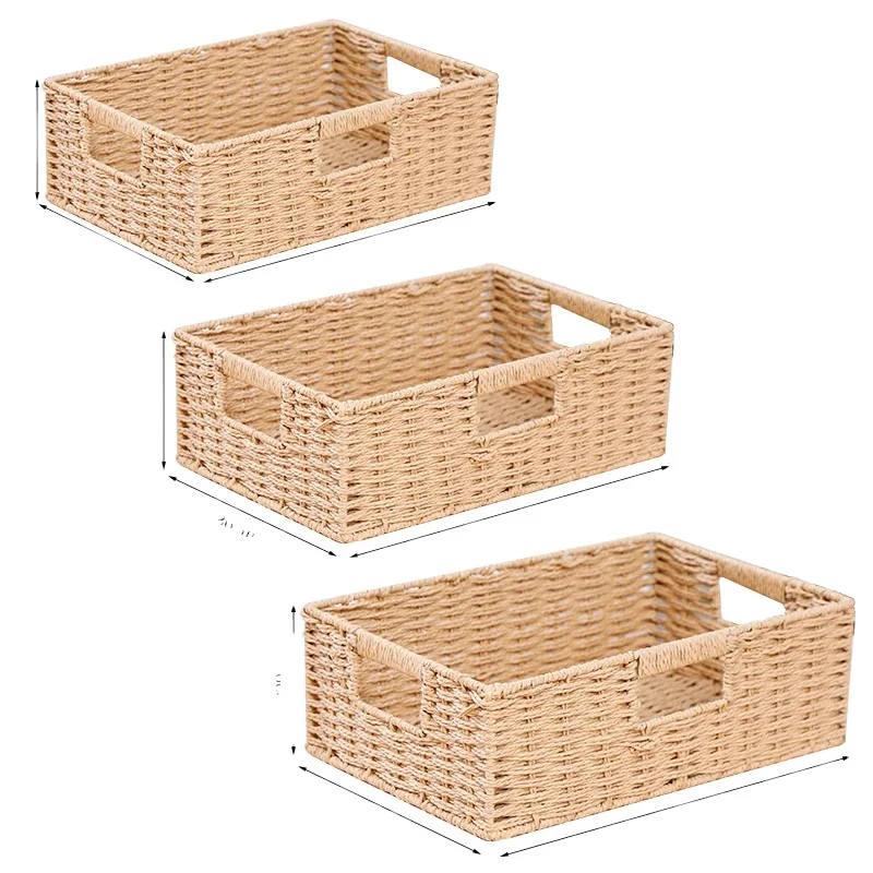 GIB Set Di 2 Cestini Portaoggetti In Macramè - Corda Di Cotone Intrecciata A Mano - Stile Bohémien Per Bagno E Mensole