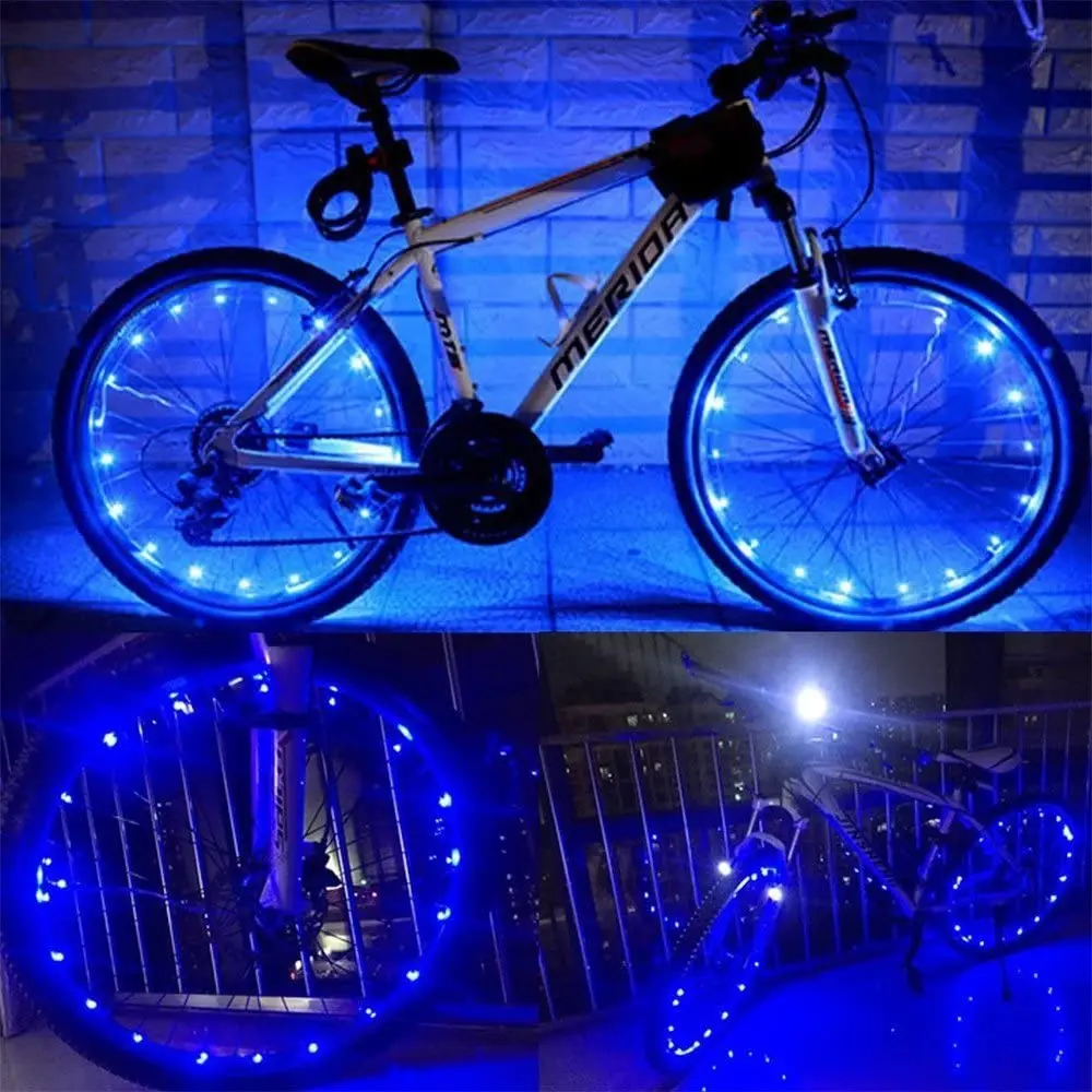 Вело огни. Подсветка для велосипедных колес Wheel Light spoke Light, 20 led. RGB лента на велосипед. Лампа декоративная велосипед. Велосипеды дропшиппинг.