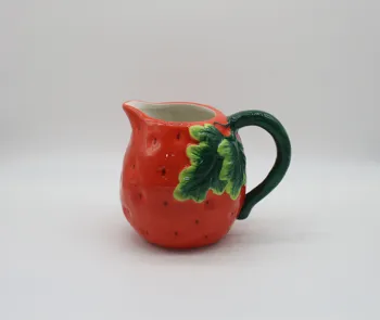 Set Handbemalte Keramik-Messbecher In Erdbeerform – 4-teilig (1, 1/2, 1/3, 1/4 Tasse) – Stapelbar & Dekorativ