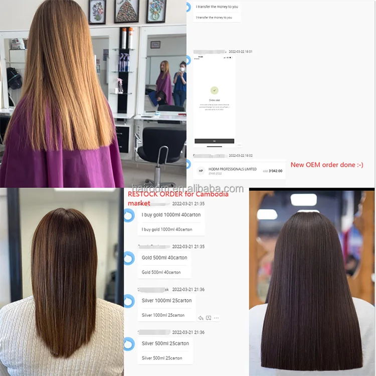 OEM ODM Private Label 0% Formaldehyde Blonde Black Hair Straightening Herpes Collagen Protein SILVER Keratin Treatment