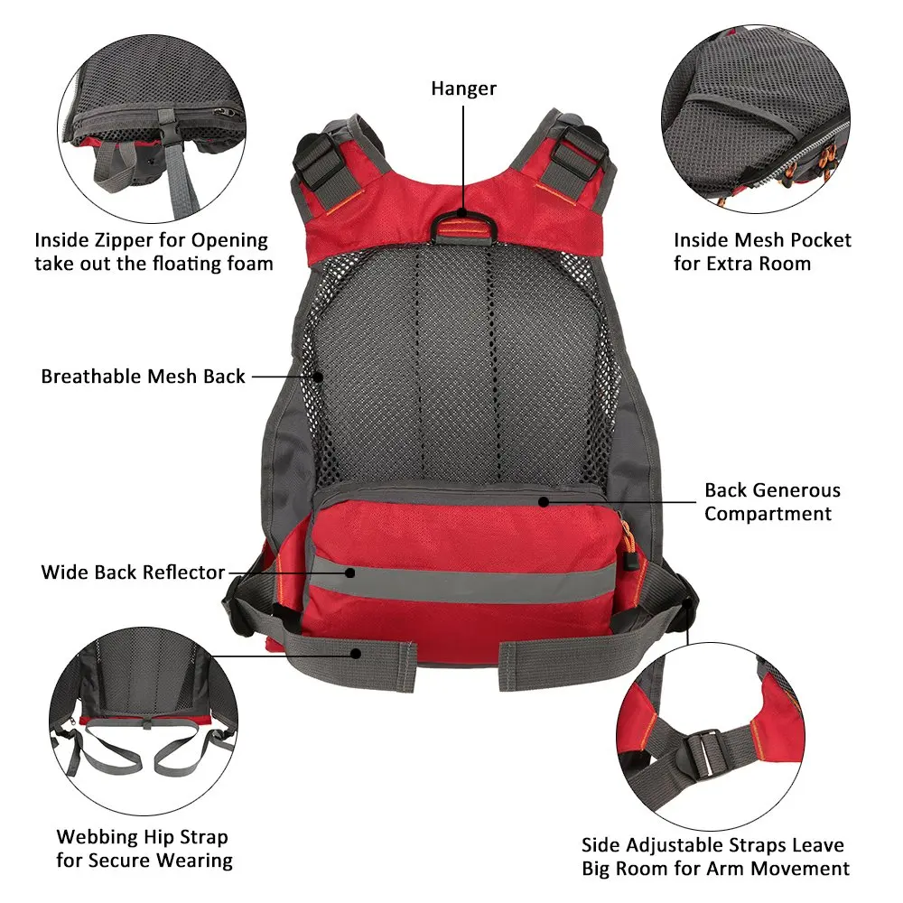 2022  Life Jacket Multi-function Boat Life Vest Kayak Fishing Clothing Quick Drying Fishing Clothes Safety Life Jacket