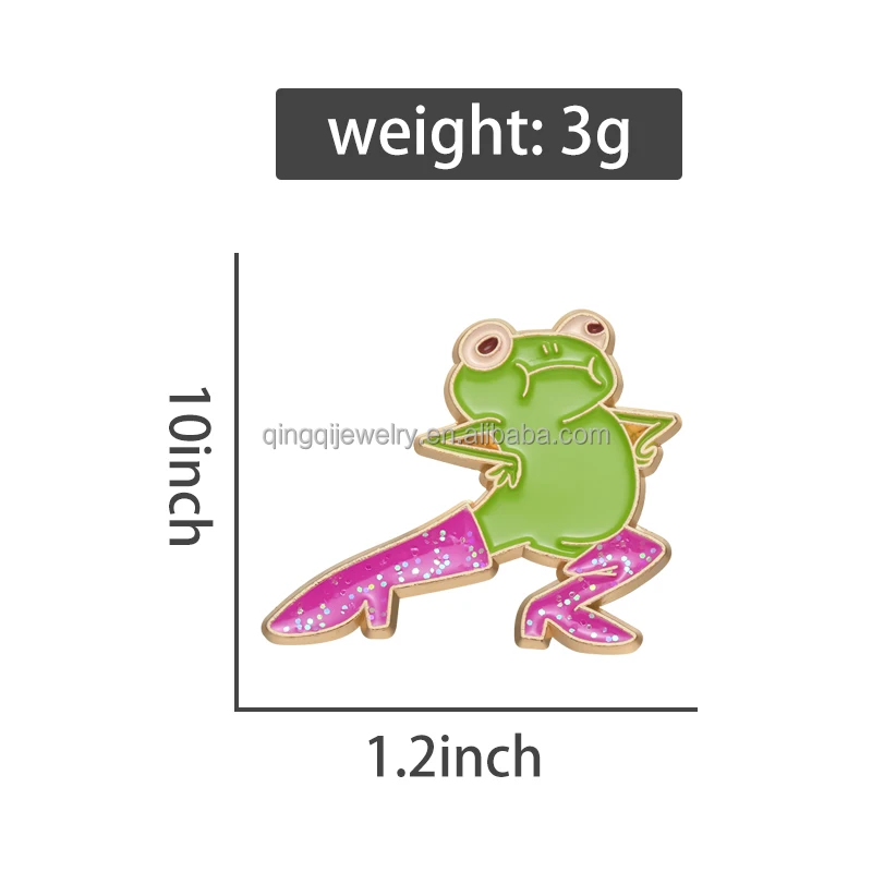 Cartone animato rosa tacchi alti rana smalto spilla divertente animale zaino distintivo accessori per l'abbigliamento gioielli regalo per gli amici