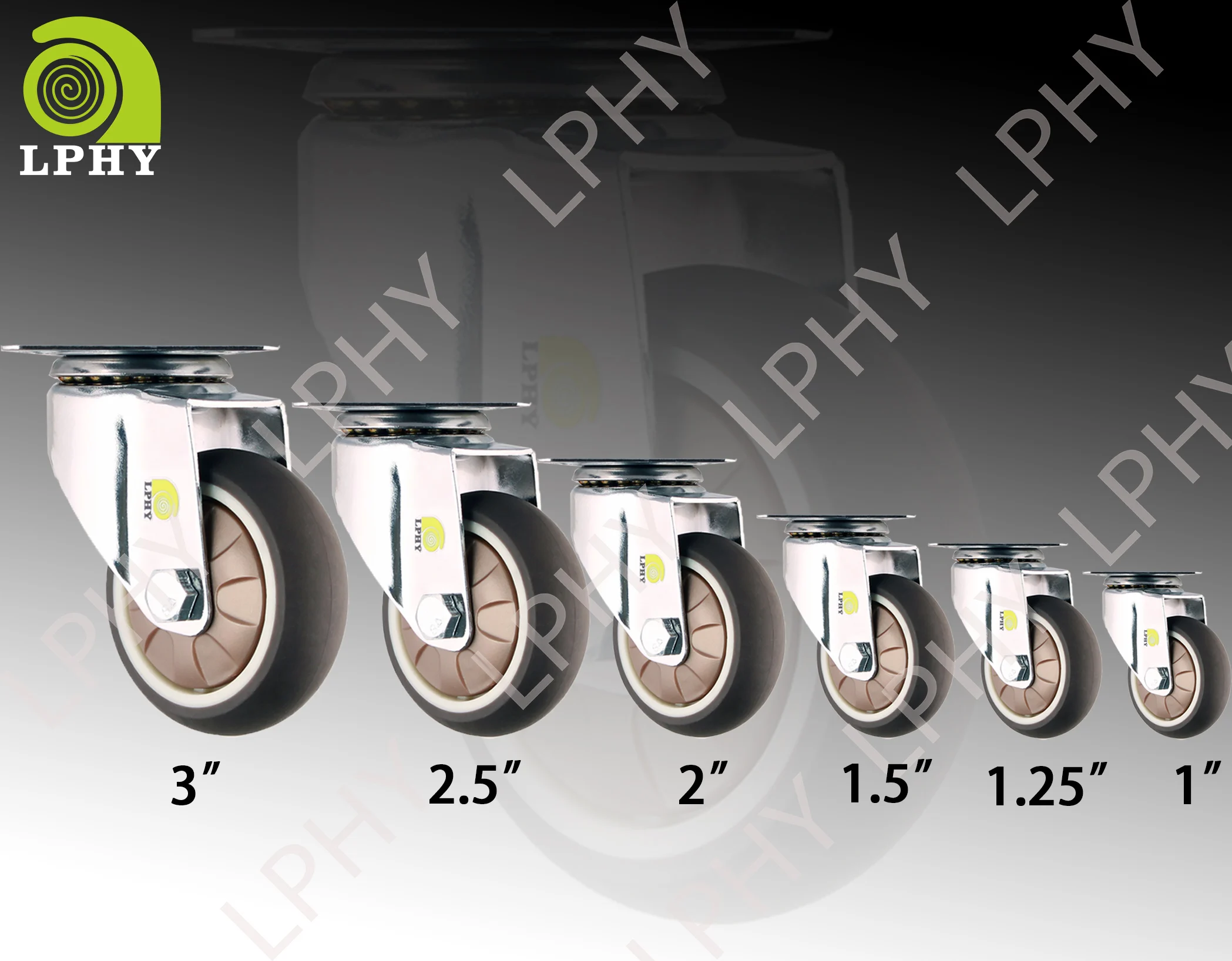 2inch 50mm Tpr Furniture Casters Wheel Acsoft Rubber Silent Tpe Castors