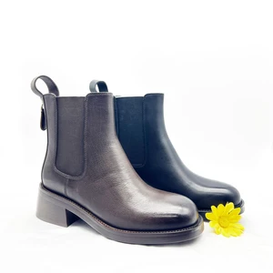 Best-Selling Professional Custom Leather Boots for Ladies Height Increasing Zip Closure Square Heel Breathable for Summer Autumn