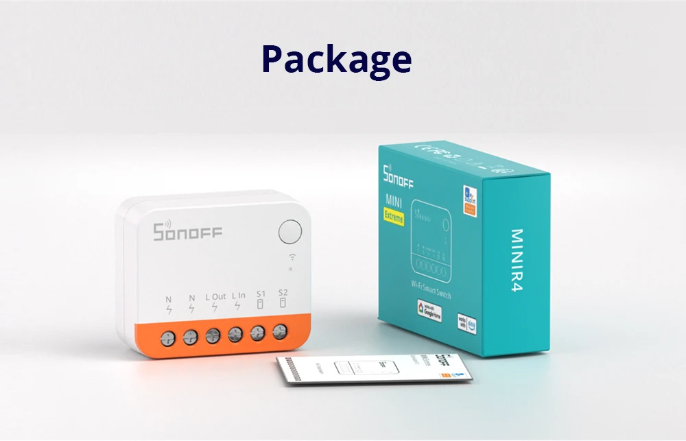 SONOFF MINIR4  MINI Extreme Wi-Fi Smart Switch Super Tiny Size Detach Relay Mode External Switch Control eWeLink APP Control