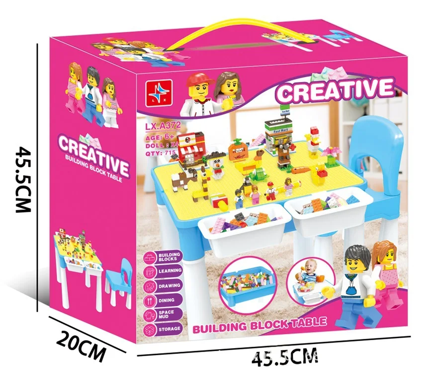 city creative paradise building learning table715pcs with4doll