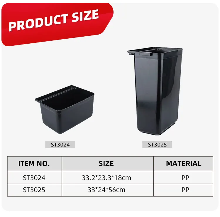 Food service black trash can refuse bin siliverware bin for utility bus cart details