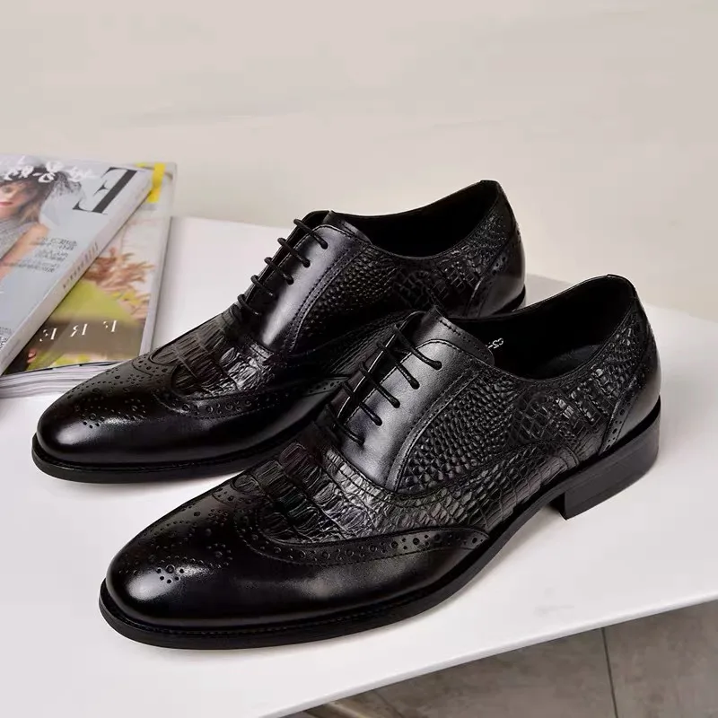 Men's Dress Shoes Classic Oxfords Shoes For Men Formal Business Lace Up ...