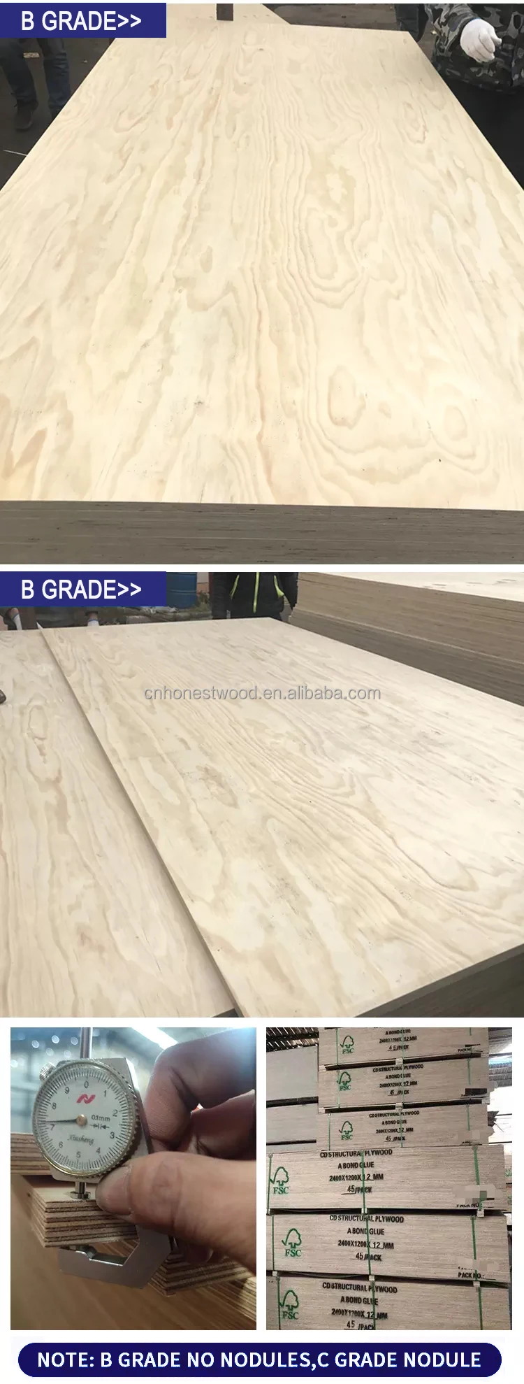 Formwork Cdx Pine Cameroon Plywood / Bp Film Faced Plywood / Bent Birch