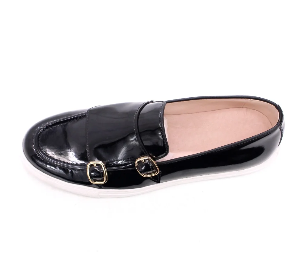2021 Trendy Loafers Patent Leather Double Monk Strap Slip on Mens