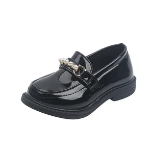 Slip on Loafers School Children Kids Dress Shoes Anti-Slip Casual Dress Leather Children Shoes for Girls