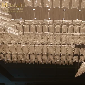 2026 Luxury Premium Hotel Lobby Chandelier Custom Professional Art Deco Fixture Tile Glass Pendant Light New Custom Design