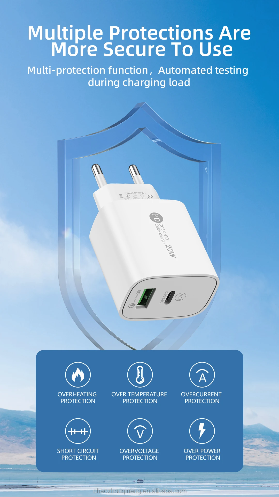 Portable Bulk Usb Phone Charger 5V2A Dual-port Fast Charger Adapter Plug 2in1 Mini PD Charger for Phones Wall Charger Type c OEM Hf2538f09d4ee4034b343f5924cece338A