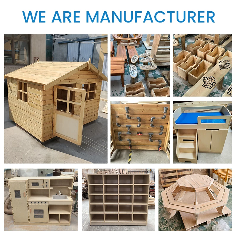 Montessori Outdoor Garden Wooden Kids Role Play Cubby House Preschool Playhouse Play Equipment Daycare Nursery Children Cottage