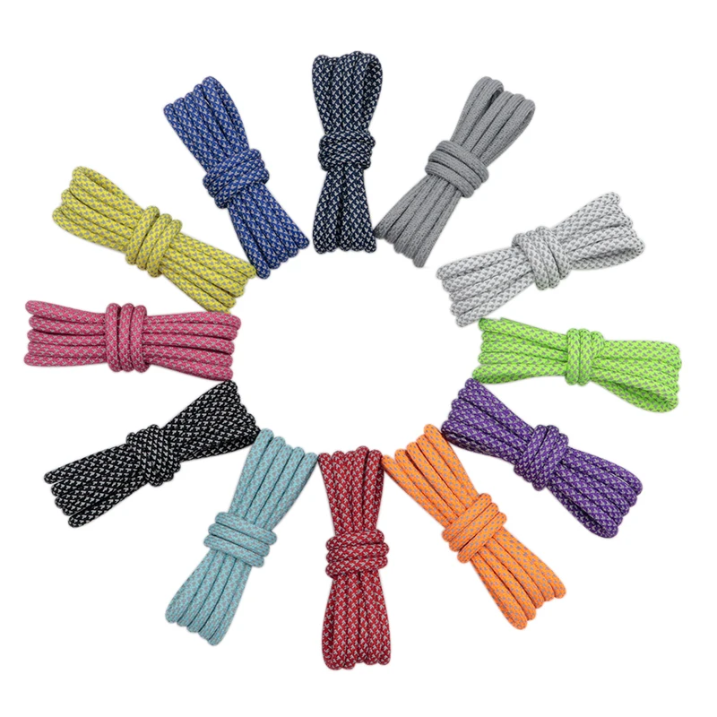 Weiou Laces Factory Safe 3M Reflective Shoestring Mixed Colors 60-200cm Long Colorful Round Shoelaces for Sneakers Night Runner