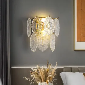 French Luxury Retro LED Wall Lamp Crystal Iron Body for Bedroom Living Room Home Hotel Kitchen Decorative Retro Style Wall Lamps
