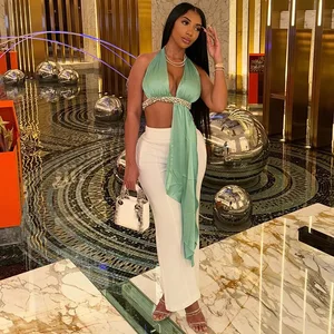 Casual 2024 Summer New Sleeveless Slash Neck Top Solid Bodycon Backless Sexy Fashion Top for Women