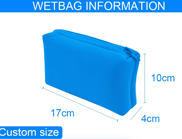 Handbags Custom Zipper Pouch Cosmetic Purse case Neoprene Makeup Bag Travel Organizer Wet Dry Bags details