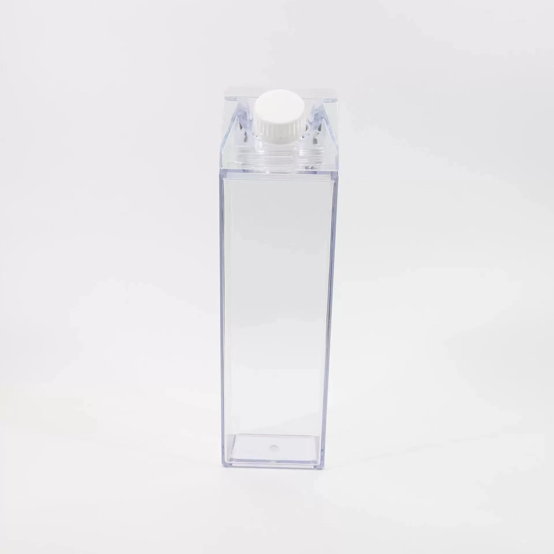 Transparent and simple 1L milk cup Transparent PS plastic square water cup cross-border creative milk bottle 1000ml