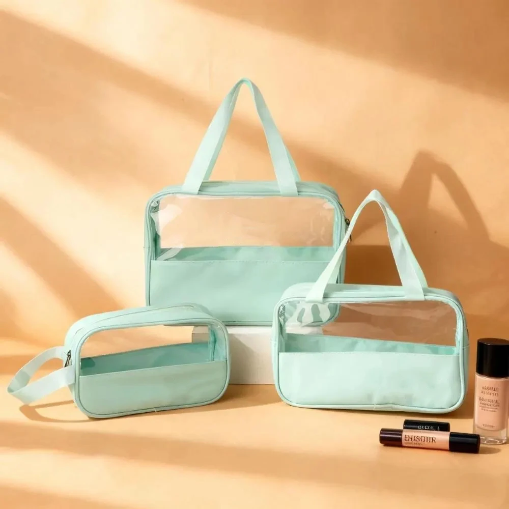 product new style transparent toiletry cosmetic bag women portable travel cosmetic storage makeup brush bag large capacity wash bag-6