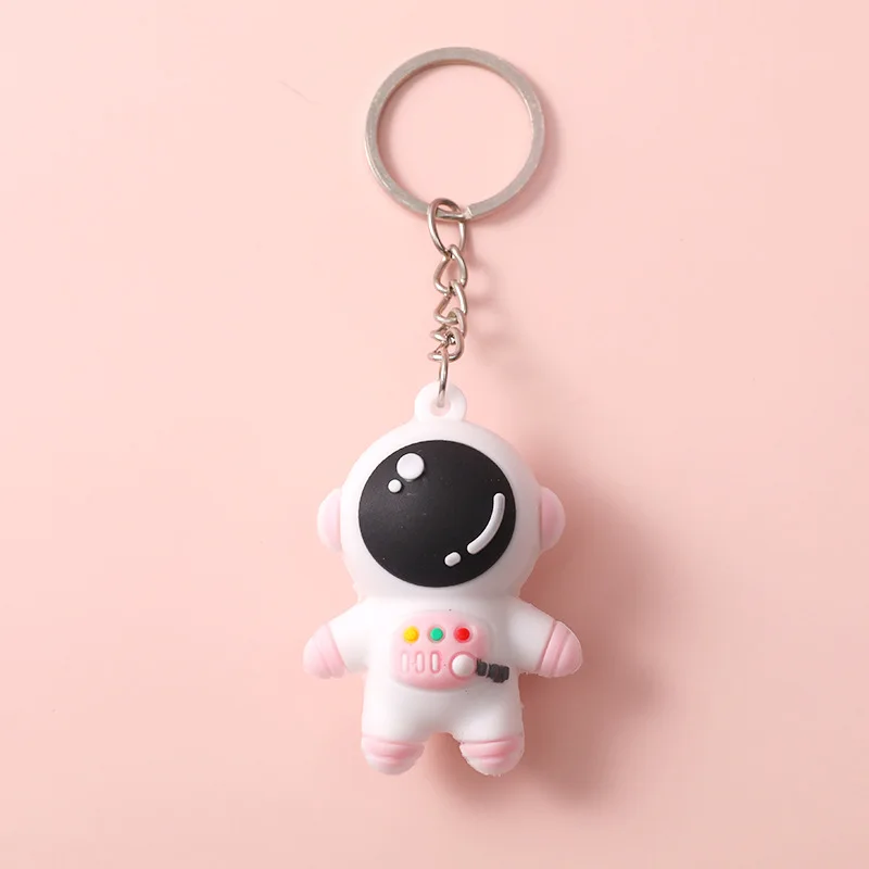 Cartoon Astronaut Keychain PVC Soft Rubber Keyring Student Backpack Pendant Small Gift Key Accessories Wholesale 7