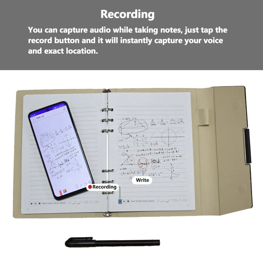 Portable Easy Notepad Digital Cloud Storage Electronic Digital Writing Sync Dot matrix Pen Smart Notebook With App