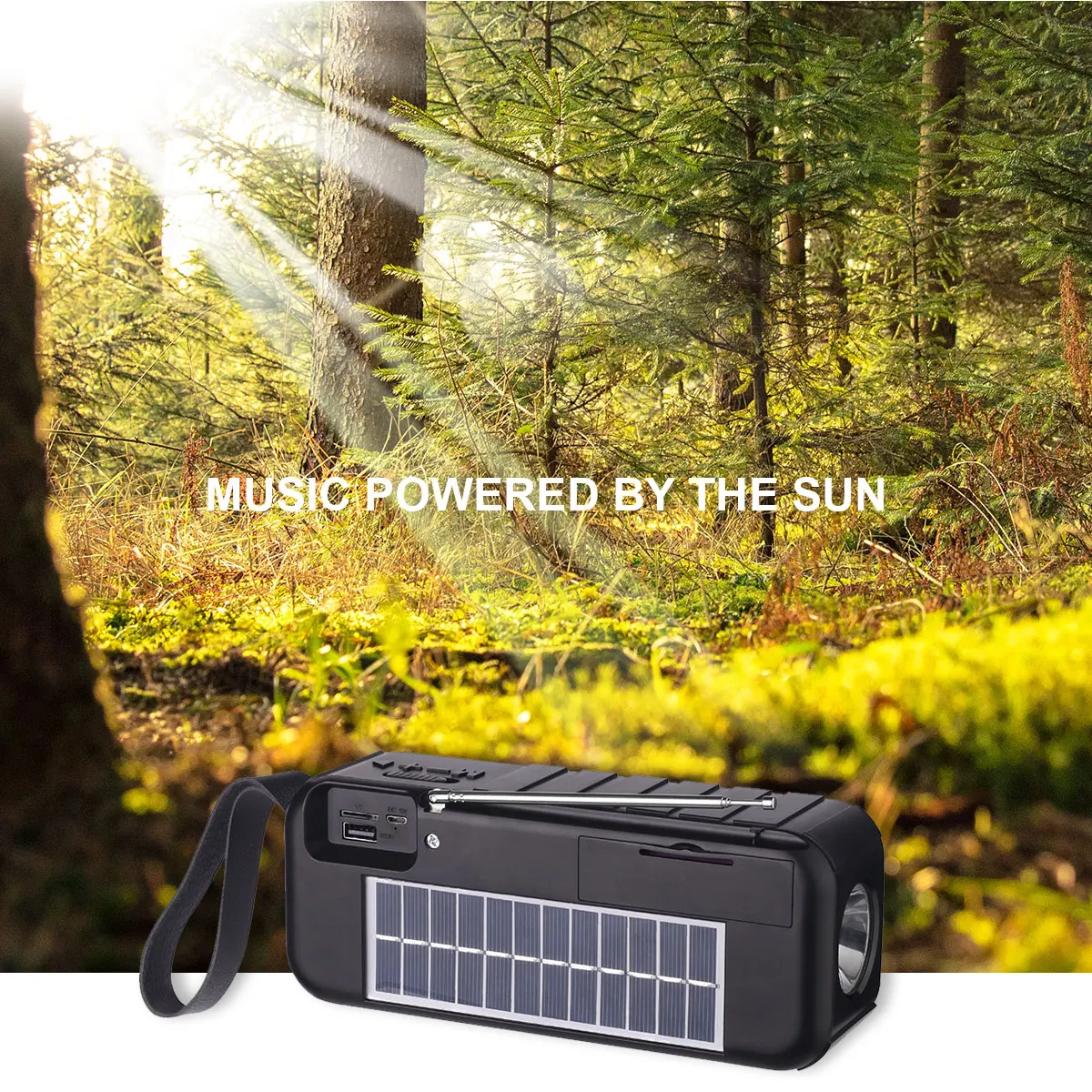 IS-X17 2021 многофункциональный FM-радиоприемник, портативный стерео-динамик, лампа, маленький беспроводной динамик на солнечной батарее