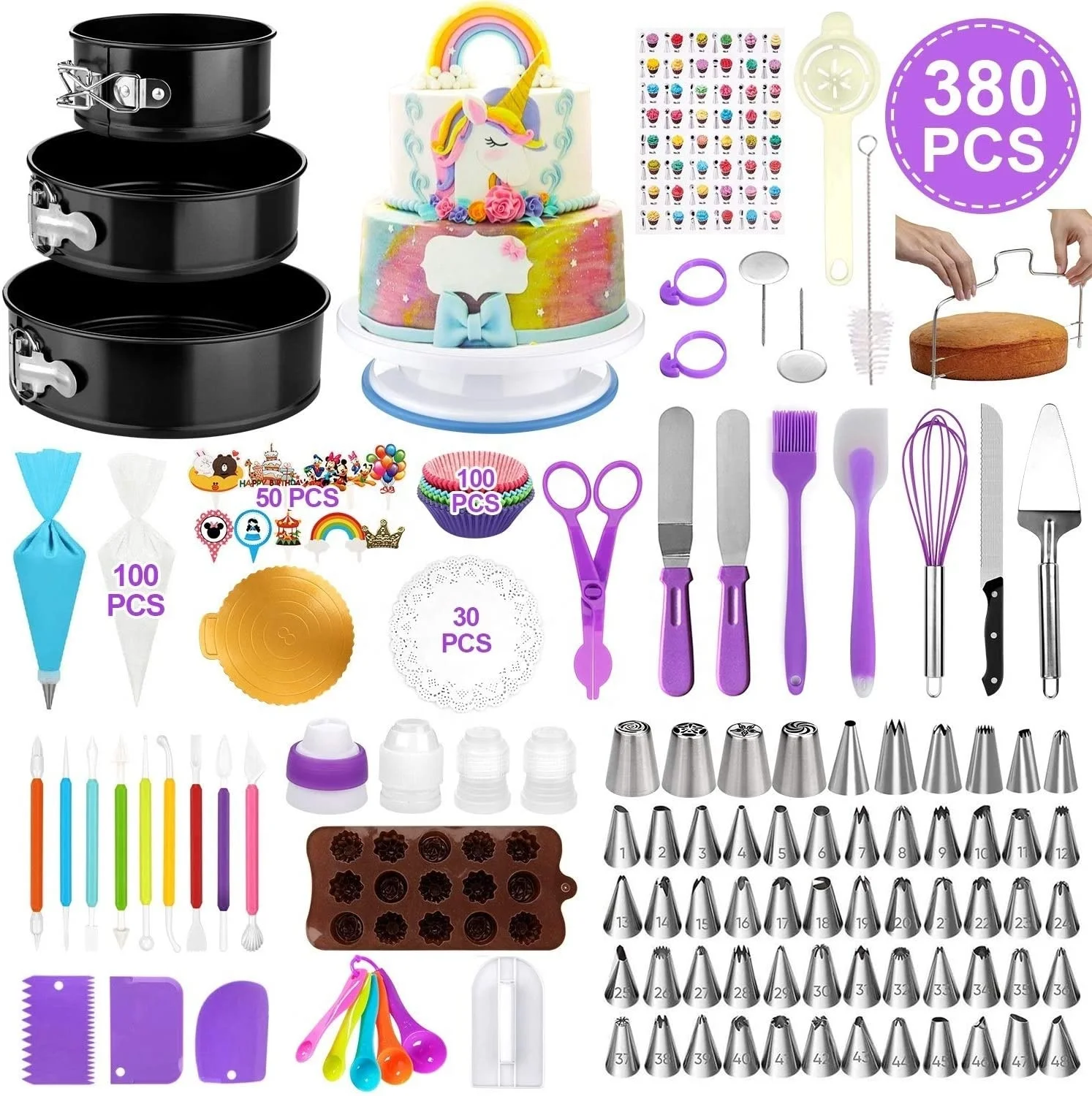 380pcs Cake Decorating Supplies Kit Perfect for Baking