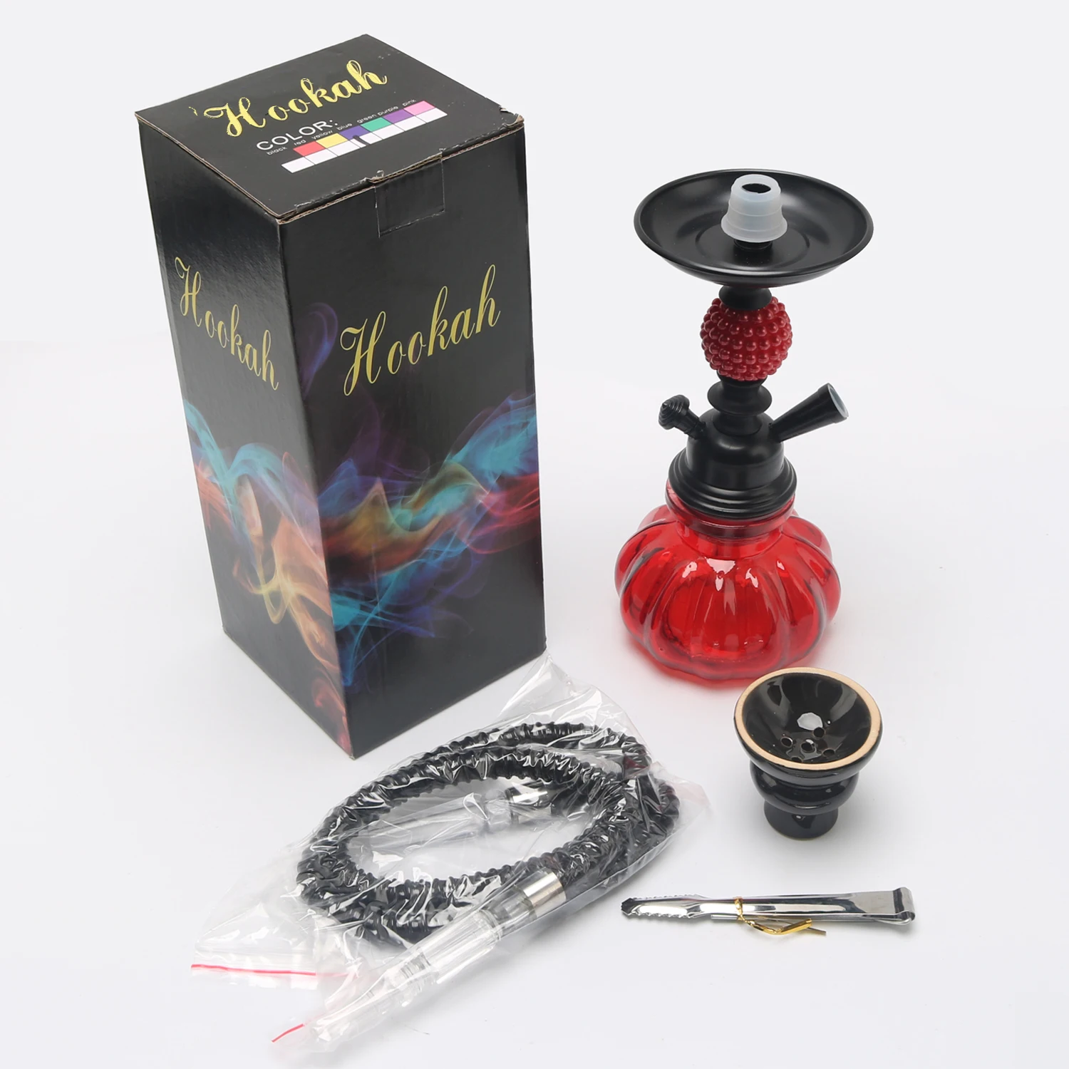 3 Colors Cheap Custom Aluminium Alloy Hookah Set Chicha Complet