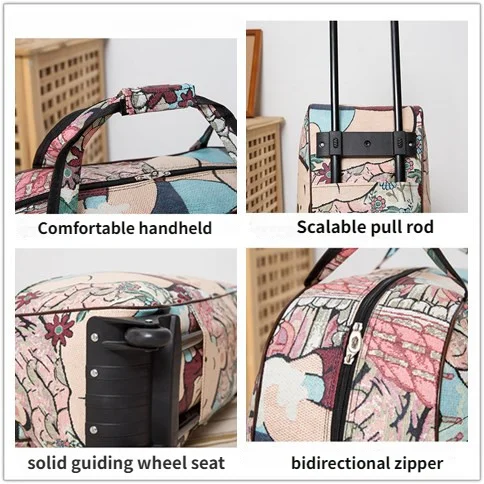 New Fashion Large Capacity Factory Price Custom Logo Waterproof Luggage Travel Outdoor Duffel Trolley Bag with Wheels