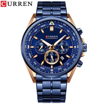 CURREN 8399 Men's Quartz Watches Fashion Sport Wristwatches Male Chronograph Business watch Stainless Steel Clock