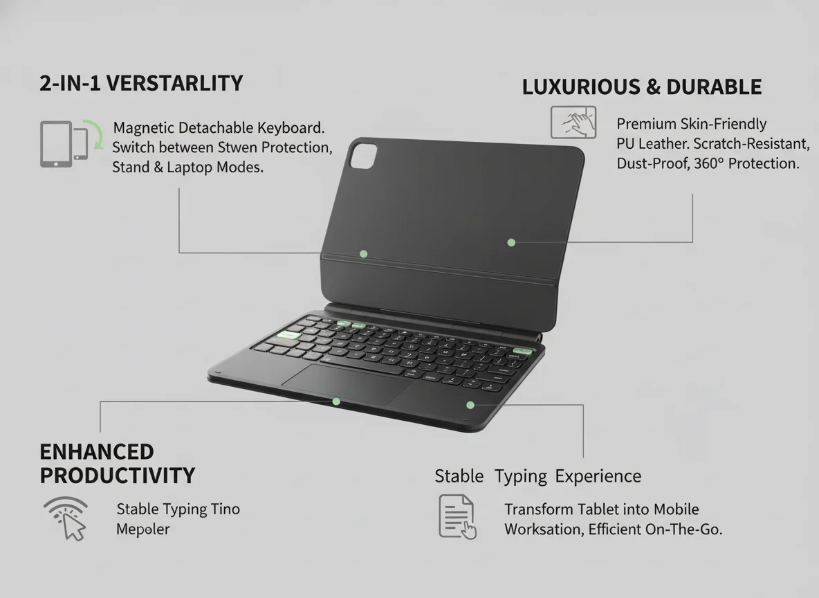 product uk de fr layout magic keyboard case for ipad pro 11 inch pu leather water resistant dustproof cover support landscape-4