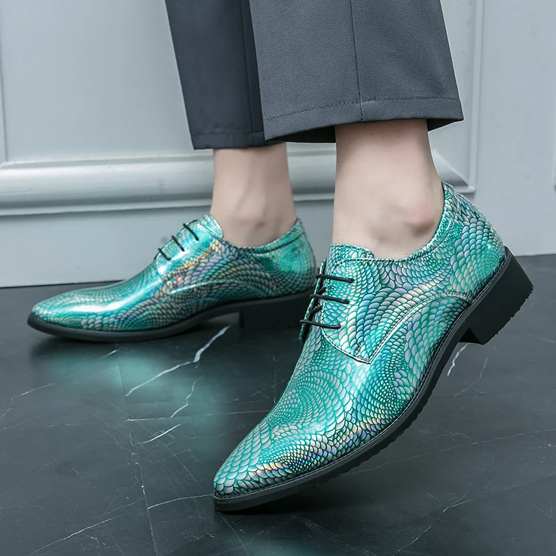 green emerald velvet dress Amazon.com | SPK04 Men's Vintage Glitter Dress Loafers Slip On Shoes  Classic Tuxedo Dress Shoes (Green, Numeric_7) main image 0