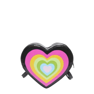 Factory Directly Supplied Custom Mini Heart-Shaped Sling Crossbody Bag Rainbow Color Girl Bag