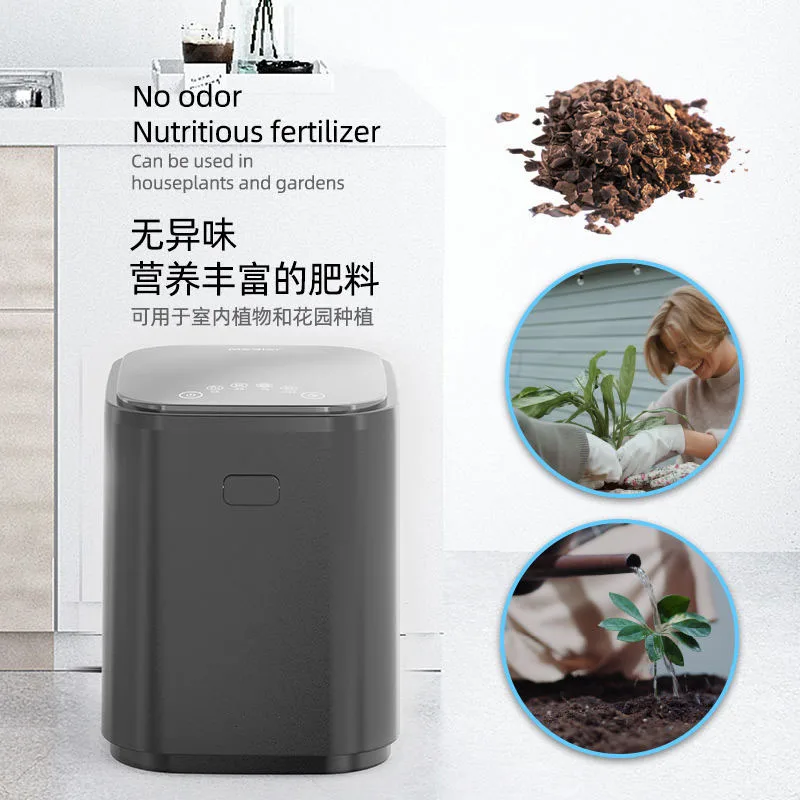 Professional Automatic Kitchen Waste Processor Smart Food Trash Compactor with Odor-Absorbing Filter Lid Lock for Household Use