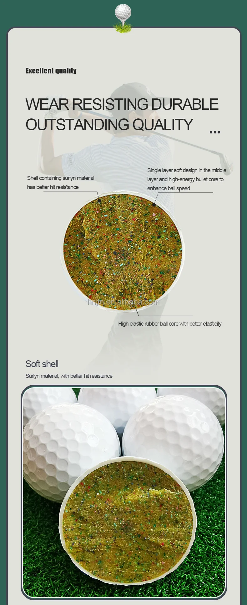 2 3 4 Piece Custom Urethane Surlyn Bulk Golf Range Used Golf Balls 2