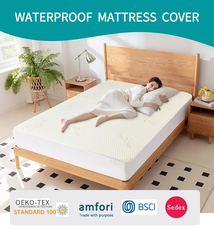 Professional Supplier Queen King Size Comfortable Bed Waterproof Cotton Mattress Protector manufacture