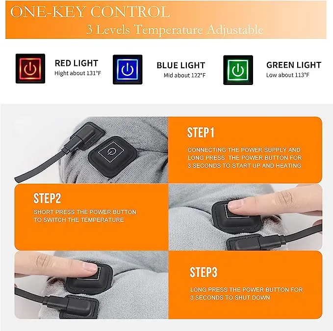 Portable Usb Battery Powered Heated Seat Cushion Memory Foam Infrared