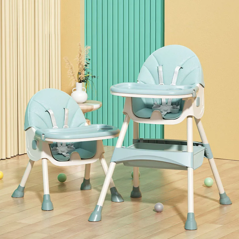 Factory Rocking Chair Feeding Seat with Wheels Baby Plastic Foldable Baby Feeding Chair 3 in 1 Children High Baby Feeding Chair