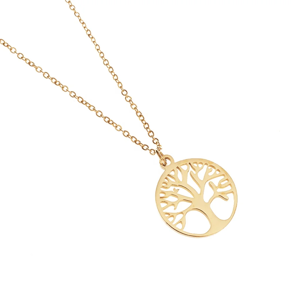 Tree of Life Necklace Arbol De La Vida Stainless Steel Jewelry Wholesale Silver Jewelry Gold Necklace Joyeria Acero Inoxidable